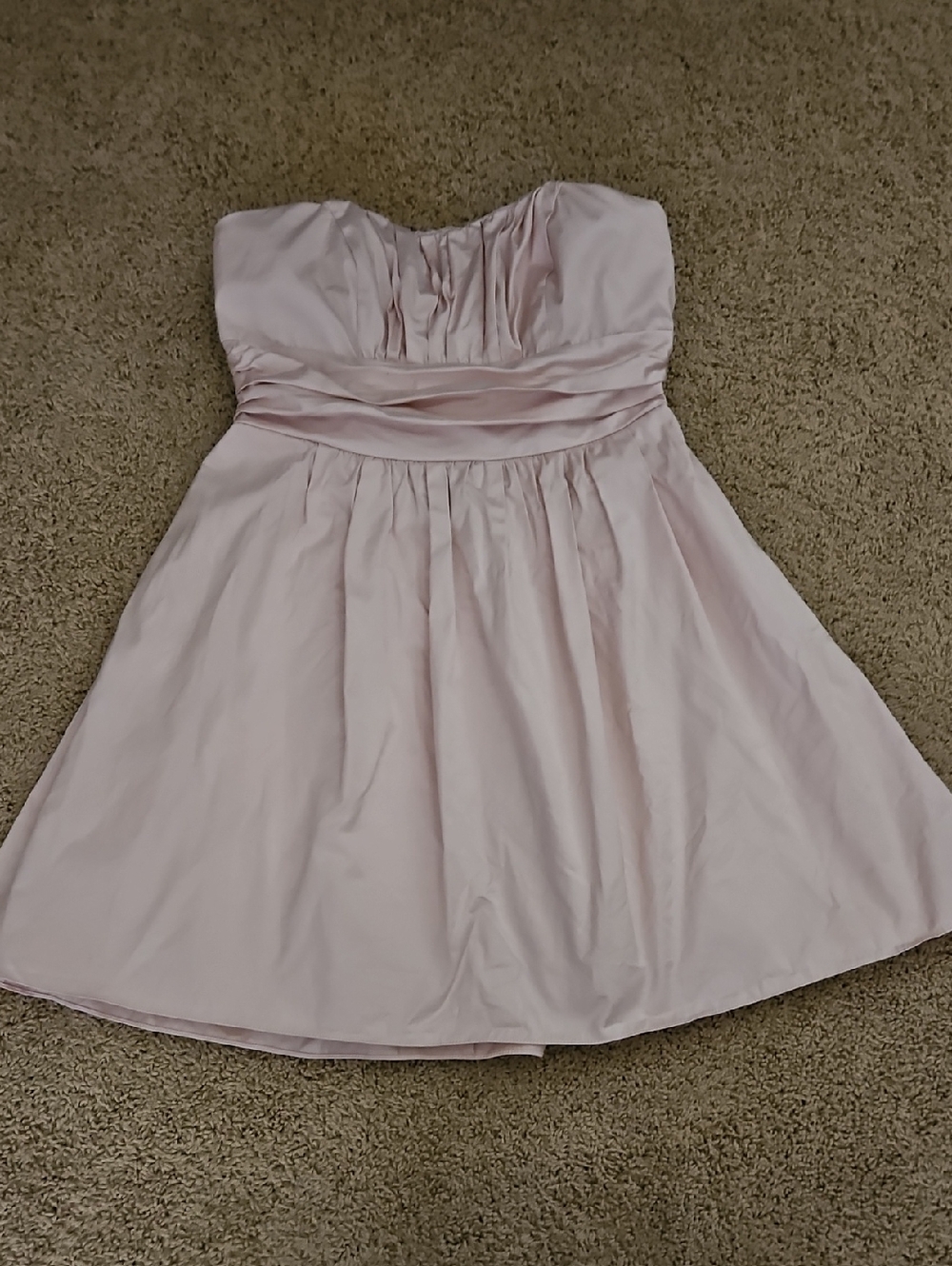 David's Bridal Strapless Light Pink Cocktail Dress